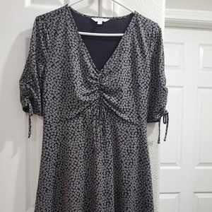 Black flowey summer dress with white dot flowers (Lauren Conrad)